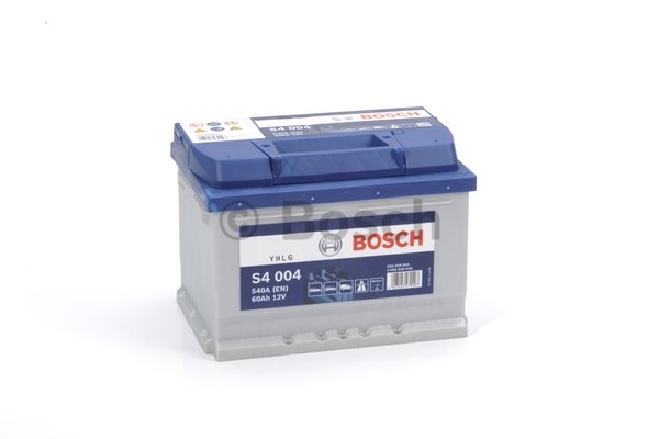 BOSCH 0092S40040 — Аккумулятор BOSCH 12В 60Ач/540А S4 (R+ стандартные клеммы) 242x175x175 B00 - без монтажного фланца (пусковой)
