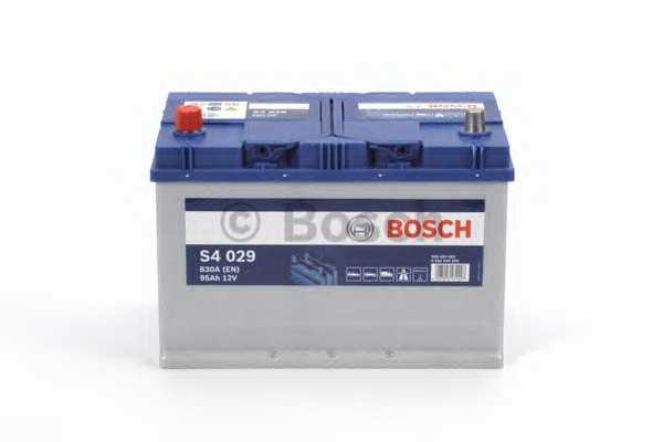 BOSCH 0 092 S40 290 — Аккумулятор BOSCH 12В 95Ач/830А S4 (L+ стандартные клеммы) 306x173x225 B01 - монтажный фланец 10.5мм (пусковой)