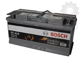 BOSCH 0092S5A150 — Аккумулятор BOSCH 12В 105Ач/950А START&STOP AGM (R+ стандартные клеммы) 394x175x190 B13 - монтажный фланец 10.5мм (пусковой/agm)