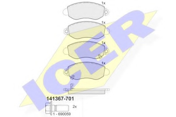 ICER 141367701 — Тормозные колодки дисковые ICER 141367701