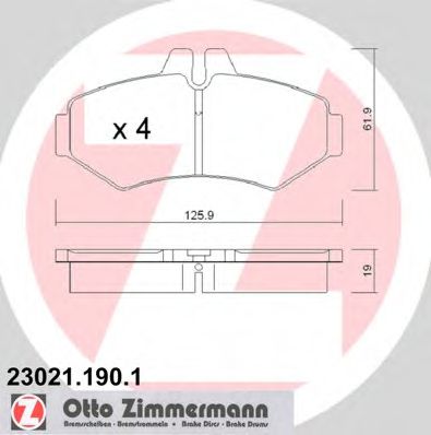 ZIMMERMANN 230211901 — Колодки тормозные дисковые, к-кт