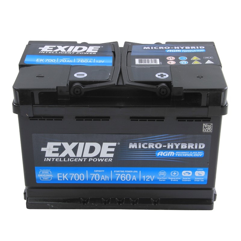 EXIDE EK700 — Аккумулятор Exide  "Micro-Hybrid AGM", 12в 70а/ч